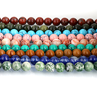 Mischedelstein Perlen, Edelstein, rund, verschiedenen Materialien für die Wahl, 4mm, Bohrung:ca. 0.5mm, ca. 95PCs/Strang, verkauft per ca. 15 ZollInch Strang