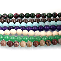 Gemstone Jewelry Beads, Round, different materials for choice, 6mm, Hole:Approx 0.5mm, Approx 63PCs/Strand, Sold Per Approx 15 Inch Strand