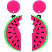 Acrylic Drop Earring, stainless steel post pin, Watermelon, 70x22x18mm, Sold By Pair