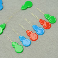 Plastic Naald Threader, met Ijzer, gemengde kleuren, 50mm, 100pC's/Bag, Verkocht door Bag