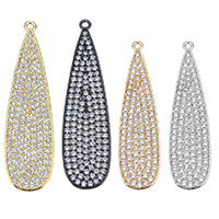 Cubic Zirconia Micro Pave Brass Pendant, Teardrop, plated, different size for choice & micro pave cubic zirconia, more colors for choice, nickel, lead & cadmium free, 5PCs/Lot, Sold By Lot