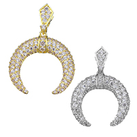 Cubic Zirconia Micro Pave Brass Pendant plated & micro pave cubic zirconia nickel lead & cadmium free Sold By Lot