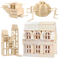 Brick Toys, Wood, original color, 270x73x165mm, 100PCs/Box, Sold By Box