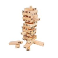 Brinquedos de tijolos, madeira, com padrão de número, cor original, 230x60mm, 48PCs/Defina, vendido por Defina