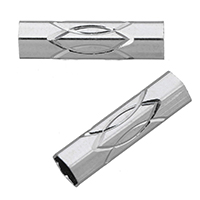 Zinc Alloy Tube Beads Column platinum color plated flower cut nickel lead & cadmium free Approx 3.5mm Sold By Lot