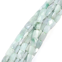 Jade Burma Beads, Rectangle, natural, faceted, 12x8x4mm, Hole:Approx 0.5mm, Approx 33PCs/Strand, Sold Per Approx 15 Inch Strand