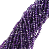 Natural Amethyst Beads, Rondelle, February Birthstone & faceted, 4x6x6mm, Hole:Approx 0.5mm, Approx 92PCs/Strand, Sold Per Approx 16 Inch Strand