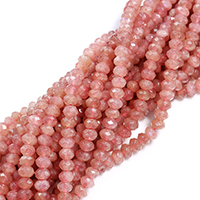 Strawberry Quartz Beads, Rondelle, natural, different size for choice & faceted, Hole:Approx 0.5-1mm, Sold Per Approx 16 Inch Strand