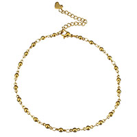 Stainless Steel Anklet with 2.5lnch extender chain gold color plated for woman Length Approx 9 Inch Sold By Lot