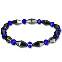 Unisex Bracelet Non Magnetic Hematite with Crystal faceted 55mm Sold Per Approx 6.5 Inch Strand