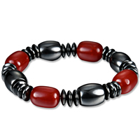 Unisex Bracelet, Non Magnetic Hematite, with Glass, 60mm, Sold Per Approx 7 Inch Strand