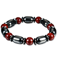 Unisex Bracelet Non Magnetic Hematite with Glass 60mm Sold Per Approx 7 Inch Strand