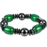 Unisex Bracelet Non Magnetic Hematite with Glass 55mm Sold Per Approx 6.5 Inch Strand
