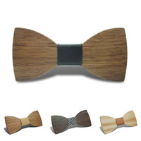 Unisex-Fliege, Holz, mit Baumwollgewebe & PU Leder, verschiedene Muster für Wahl, 120x55mm, verkauft von PC