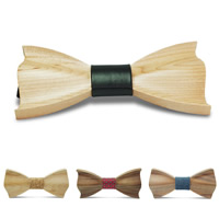 Unisex-Fliege, Holz, mit Baumwollgewebe & PU Leder, verschiedene Stile für Wahl, 120x60mm, verkauft von PC
