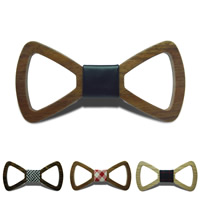 Unisex Tie Bow, Ξύλο, με βαμβακερό ύφασμα & PU, για άνδρες και γυναίκες & διαφορετικά σχέδια για την επιλογή, 120x60mm, Sold Με PC