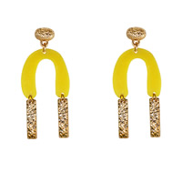 Resin Earring Zinc Alloy with Resin stainless steel post pin gold color plated lead & cadmium free Sold By Pair