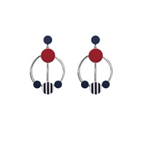 Tibetan Style Drop Earring, stainless steel post pin, platinum color plated, lead & cadmium free, 40x65mm, Sold By Pair