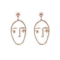 Zinc Alloy Drop Earring stainless steel post pin gold color plated lead & cadmium free 75mm Sold By Pair
