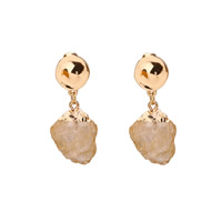 Zinc Alloy Drop Earrings with Ice Quartz Agate stainless steel post pin gold color plated lead & cadmium free Sold By Pair