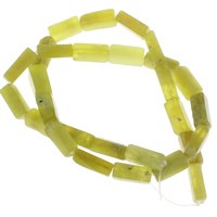 Jade Lemon Beads, Rectangle, 14x4mm-15x5mm, Hole:Approx 1mm, Approx 28PCs/Strand, Sold Per Approx 15 Inch Strand