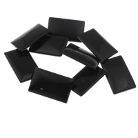 Natürliche schwarze Achat Perlen, Schwarzer Achat, Rechteck, 43x28x6.50mm, Bohrung:ca. 1mm, ca. 9PCs/Strang, verkauft per ca. 15.5 ZollInch Strang