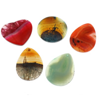 Lace Agate Pendants, mixed, 41x7mm-40x52.5x5.5mm, Hole:Approx 2mm, 5PCs/Bag, Sold By Bag