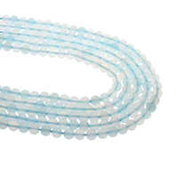 Prirodni Plavi ahat perle, Blue Agate, Krug, različite veličine za izbor, Rupa:Približno 1mm, Dužina Približno 15 inčni, Prodano By Lot