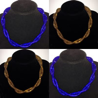 Mesh Stardust Halskette, Zinklegierung, mit Kunststoff Netz & Harz Strass, Platinfarbe platiniert, für Frau, keine, frei von Nickel, Blei & Kadmium, verkauft per ca. 20 ZollInch Strang