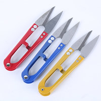 Scissors, Iron, plated, mixed colors, 25x10mm, 12PCs/Set, Sold By Set