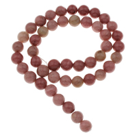 Rhodonit Perlen, rund, verschiedene Größen vorhanden, Bohrung:ca. 1mm, verkauft per ca. 15 ZollInch Strang