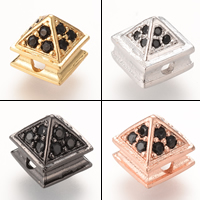 Perles cubes en laiton zircon Micro Pave, Placage, pavé de micro zircon, plus de couleurs à choisir, protéger l'environnement, sans nickel, plomb et cadmium, 8X8mm, Trou:Environ 2-3mm, 5PC/sac, Vendu par sac