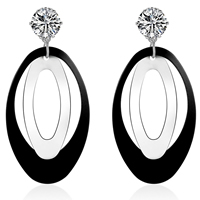 Zinc Alloy Drop Earring stainless steel post pin platinum color plated with rhinestone lead & cadmium free Sold By Pair