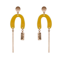 Resin Earring, Tibetan Style, with Resin, stainless steel post pin, gold color plated, lead & cadmium free, 95mm, Sold By Pair