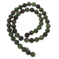 Ruby in Zoisite Beads Round Approx 1mm Sold Per Approx 15 Inch Strand