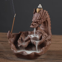 Backflow Incense Burner, Purple Clay, 140x125mm, Sold By PC