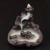 Queimador de incenso Backflow de porcelana, Areia roxa, 130x115x100mm, vendido por PC