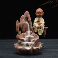 Queimador de incenso Backflow de porcelana, Areia roxa, 93x148mm, vendido por PC
