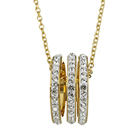 Edelstahl Schmuck Halskette, mit Ton, Kreisring, goldfarben plattiert, Oval-Kette & für Frau, 3x22mm, 2mm, verkauft per ca. 20 ZollInch Strang