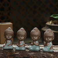 Decoración del animal doméstico del té, Porcelana, Buda, diferentes estilos para la opción, 90x40x35mm, Vendido por UD
