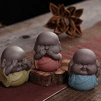 Tea Pet Decoration, Porcelain, Buddhist Monk, different styles for choice, 65x40mm, Sold By PC