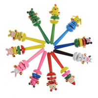 Vridbar Hängande Rattle Toy, Trä, med klocka & för barn & blandad, 158x60x38mm, Säljs av PC
