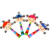 Vridbar Hängande Rattle Toy, Trä, blandad mönster & med klocka & för barn, 160mm, Säljs av PC