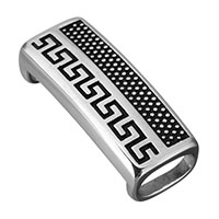 Stainless Steel Bracelet Finding, Rectangle, blacken, 39x15x11mm, Hole:Approx 12x7mm, 10PCs/Lot, Sold By Lot