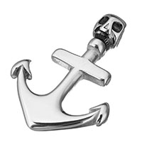 Stainless Steel Skull Pendants Anchor nautical pattern & with skull pattern & Halloween Jewelry Gift & blacken Approx 5.5mm Sold By Lot