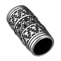 Stainless Steel Large Hole Beads, Column, blacken, 23x12x12mm, Hole:Approx 8.5mm, 10PCs/Lot, Sold By Lot