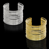 alliage de zinc bracelet manchette, Placage, pour femme, plus de couleurs à choisir, 55mm, Diamètre intérieur:Environ 55x65mm, Vendu par PC