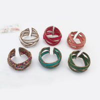 Glas Seed Beads Cuff Bangle, med Zinc Alloy, for kvinde & med rhinestone, flere farver til valg, 40mm, Indvendig diameter:Ca. 65mm, Solgt af PC