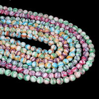 Regen Blumen Stein Perlen, rund, verschiedene Größen vorhanden, keine, Bohrung:ca. 1mm, verkauft per ca. 14.5 ZollInch Strang