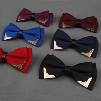 Unisex Tie Bow, Πολυεστέρας, με Κράμα ψευδάργυρου, Bowknot, για άνδρες και γυναίκες, περισσότερα χρώματα για την επιλογή, 120x60mm, Sold Με PC